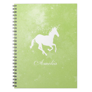 Cuaderno Green Unicorn Personalized Notebook
