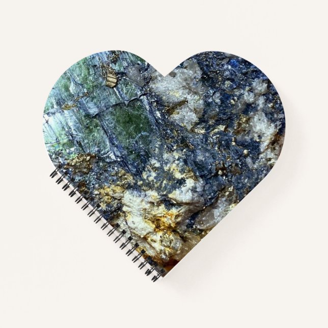 Cuaderno Green Vivianite Crystal Notebook Heart Valentine (Anverso)