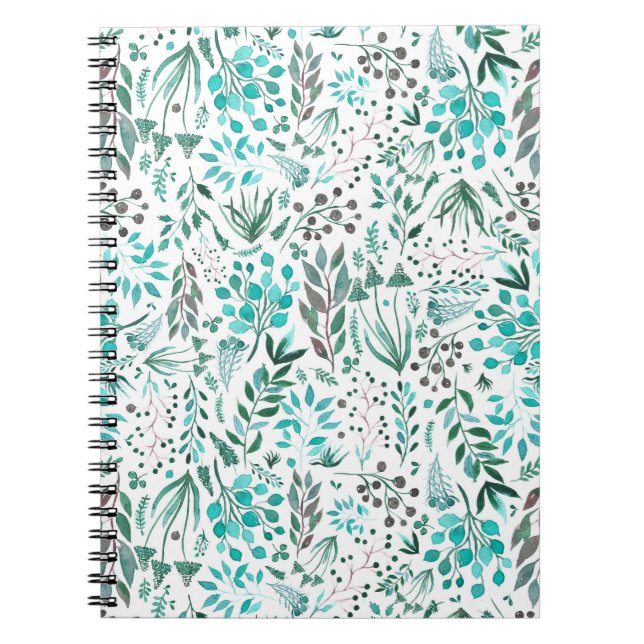 Cuaderno Green Watercolor Foliage (Frente)