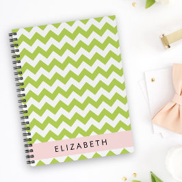 Cuaderno Green Zigzag, Green Chevron, Tu Nombre