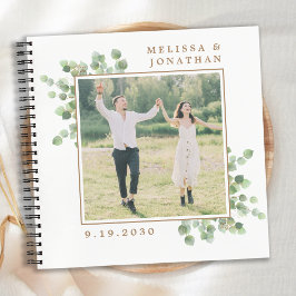 Cuaderno Greenery Eucalyptus Personalizado Foto Boda de pre