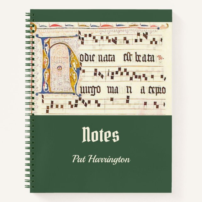 Cuaderno Gregorio católico canta Verde azulado de masas lat (Anverso)