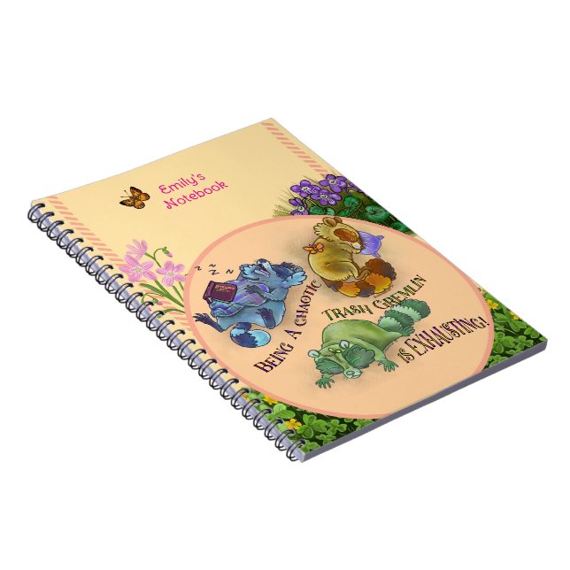 Cuaderno Gremlin de basura caótico, mapaches dormilones (Lado Derecho)