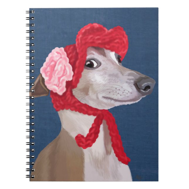 Cuaderno Greyhound con el Gorra Red Wooly (Frente)