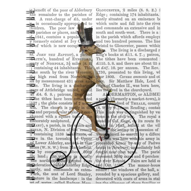 Cuaderno Greyhound on Black Penny Farthing Bike (Frente)