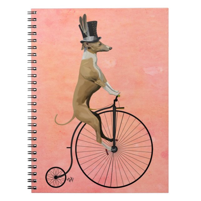 Cuaderno Greyhound sobre Black Penny Farthing (Frente)