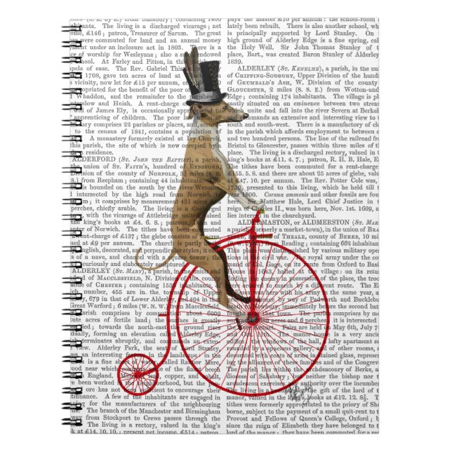 Cuaderno Greyhound sobre la bicicleta de Farthing de Red Pe (Frente)