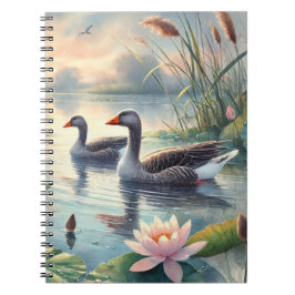 Cuaderno Greylag Geese on the Water - Spiral Notebook