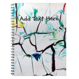 Cuaderno Grietas abstractas en azul amarillo verde