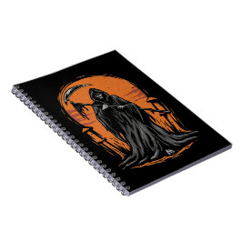 Cuaderno Grim Reaper Cartoon in Sunset Graveyard