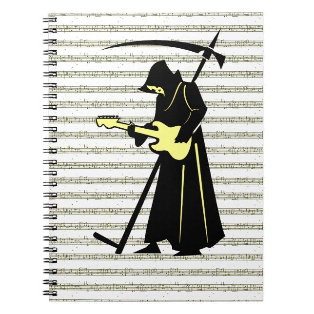 Cuaderno Grim Reaper Guitar ☠️ Diseño Cráneo Gótico (Frente)
