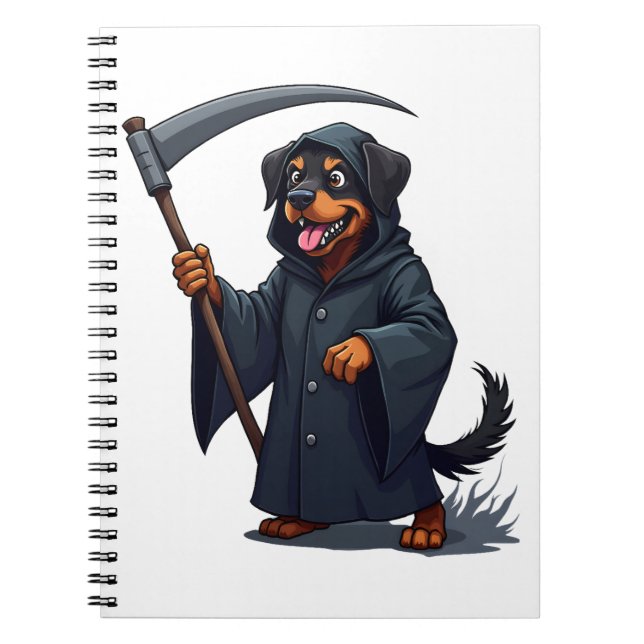 Cuaderno Grim Reaper Rottweiler Dog (Frente)