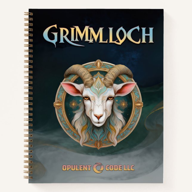 Cuaderno Grimmloch Goat Emblem Fantasy RPG (Anverso)
