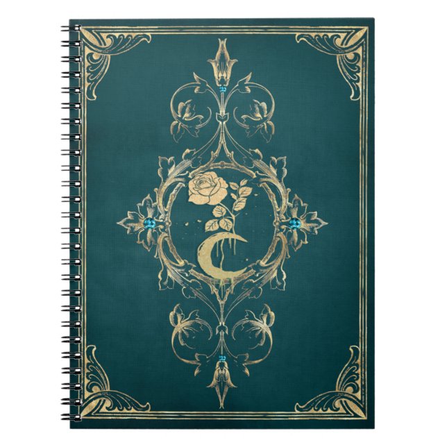 Cuaderno Grimoire de luna de flores (Frente)