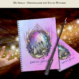 Cuaderno Grimoire, libro de hechizos de adolescencia person