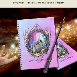Cuaderno Grimoire, libro de hechizos de adolescencia person