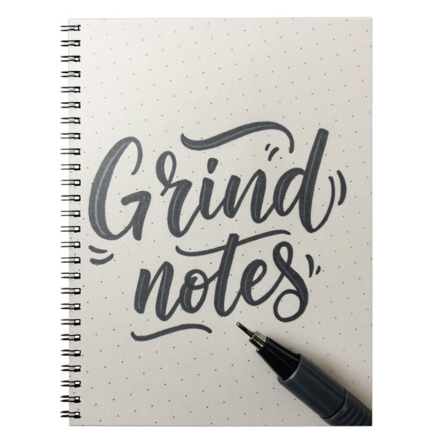Cuaderno Grind Notes Journal - Diseño de estilo manuscrito (Frente)