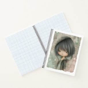 Cuaderno Gris Acero Carbón Verde Musgo Muñeca Góti