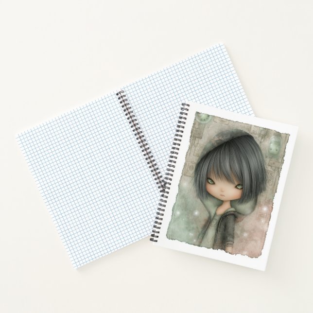 Cuaderno Gris Acero Carbón Verde Musgo Muñeca Góti (Interior)
