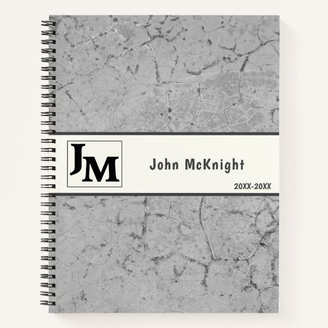 Cuaderno Gris Asphalt Grunge Masculine (Anverso)