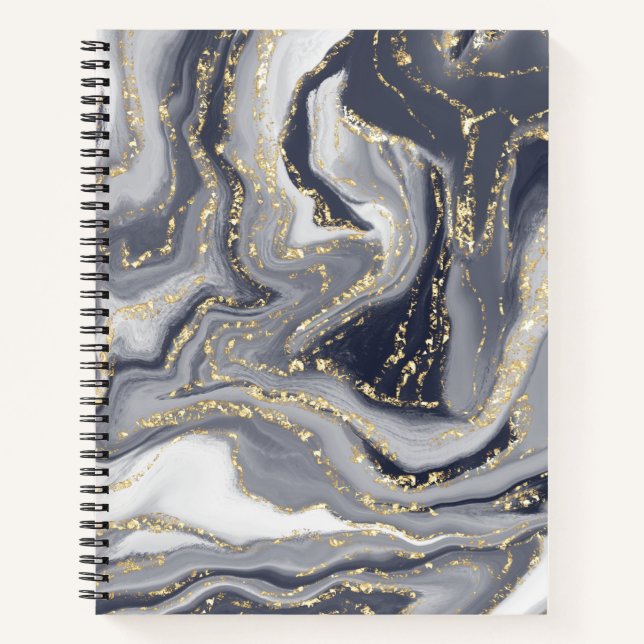 Cuaderno Gris, blanco y oro desangrados (Anverso)