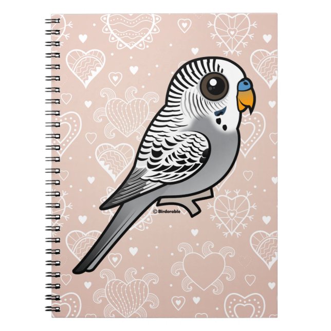 Cuaderno Gris Budgie de Birdorable (Frente)