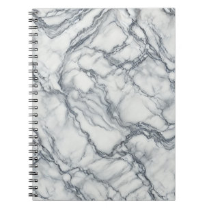 Cuaderno Gris Chic y mármol blanco con aspecto glamuroso