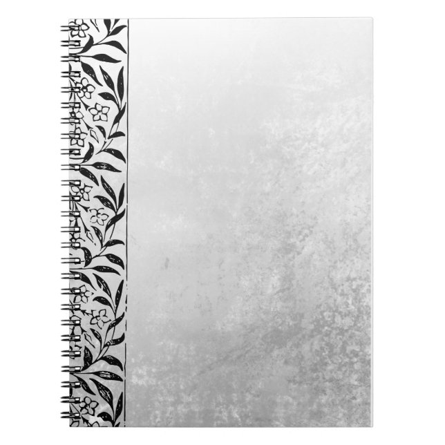 Cuaderno Gris con Acento Negro – Diario Elegante (Frente)