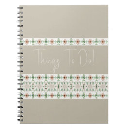 Cuaderno Gris Con Patrón Floral De Peach