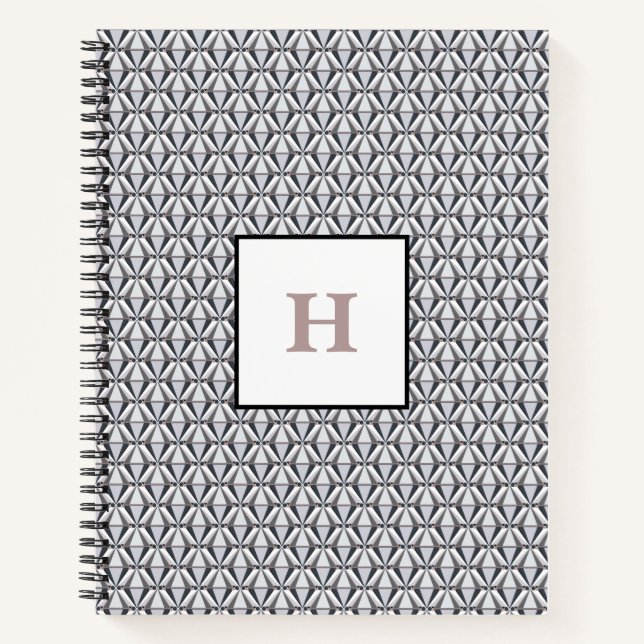 Cuaderno Gris con rosa (Anverso)