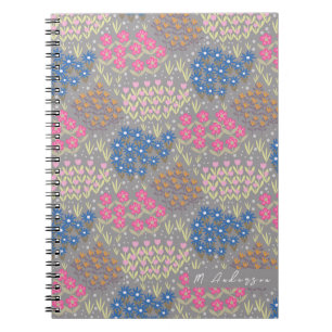 Cuaderno Gris de cama floral