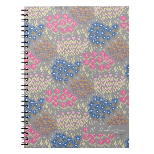 Cuaderno Gris de cama floral (Frente)