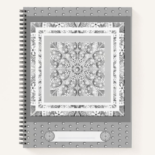 Cuaderno Gris de encaje cerámico (Anverso)