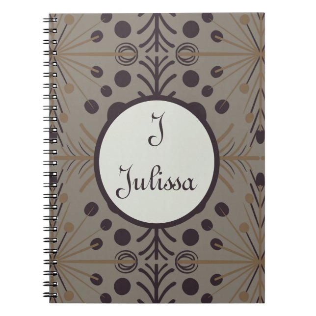 Cuaderno Gris de flecha geométrica Boho personalizado (Frente)