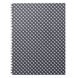 Cuaderno Gris de metal, aspecto metálico, rejilla de rellen
