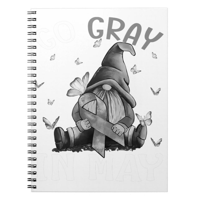 Cuaderno Gris en mayo Gris de sensibilización sobre el cánc (Frente)
