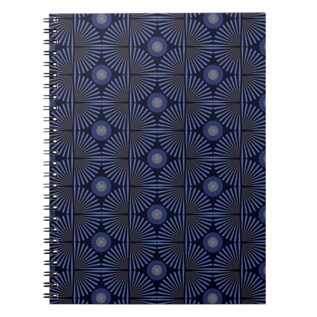 Cuaderno Gris geométrico tribal y azul (Frente)