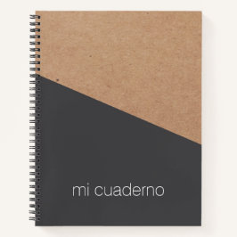Cuaderno Gris Gris Kraft Sencillo y Elegante