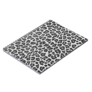 Cuaderno Gris Leopardo y Estampado Gris Claro