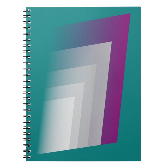 Cuaderno gris magenta verde azulado (Frente)