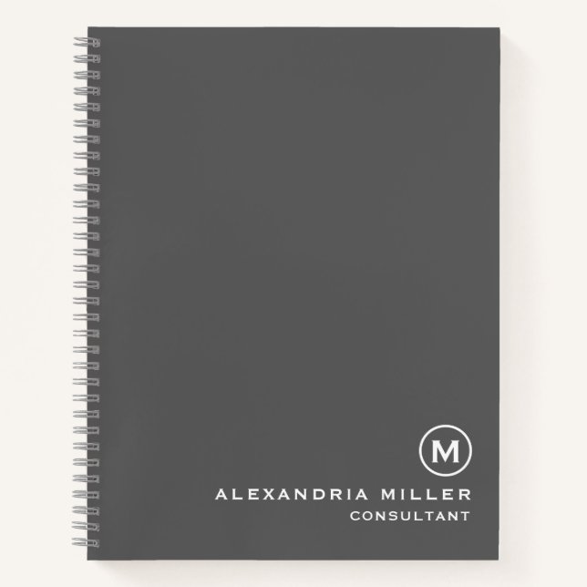Cuaderno Gris monográfico minimalista (Anverso)