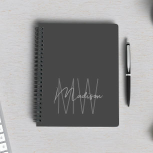 Cuaderno Gris monograma Minimalista moderno
