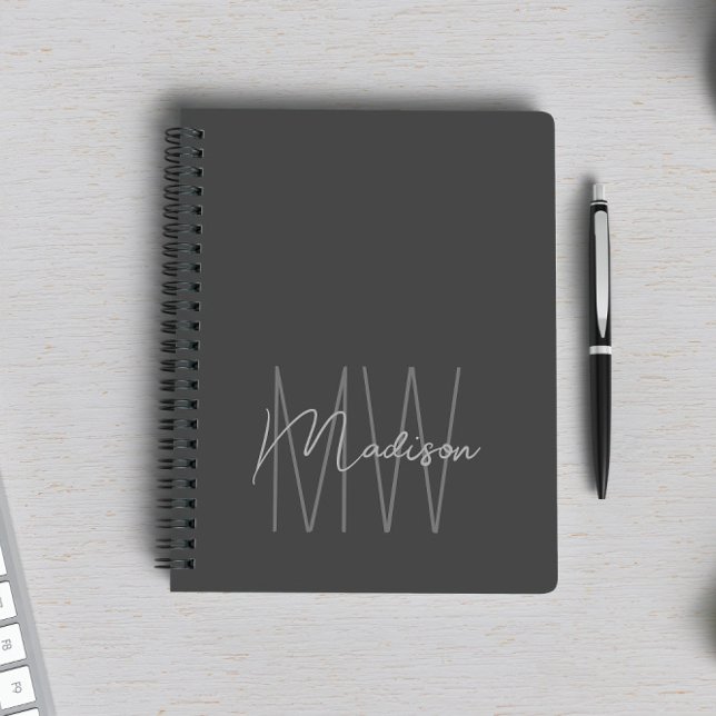 Cuaderno Gris monograma Minimalista moderno (Subido por el creador)