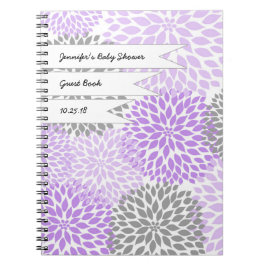 Cuaderno Gris nupcial de la lavanda del libro de visitas de
