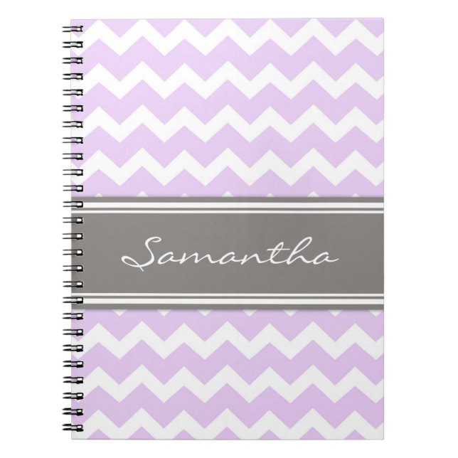 Cuaderno gris púrpura conocido de encargo de (Frente)