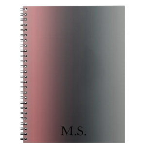 Cuaderno Gris, rosa, gradiente negro, Ombre.