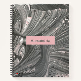 Cuaderno Gris rosa gris blanco Resumen 3D