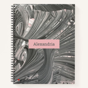 Cuaderno Gris rosa gris blanco Resumen 3D