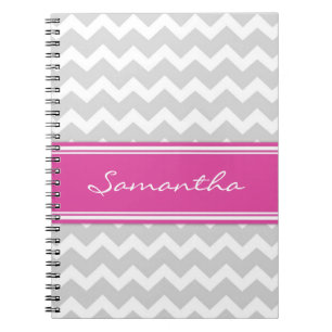 Cuaderno gris rosado conocido de encargo de