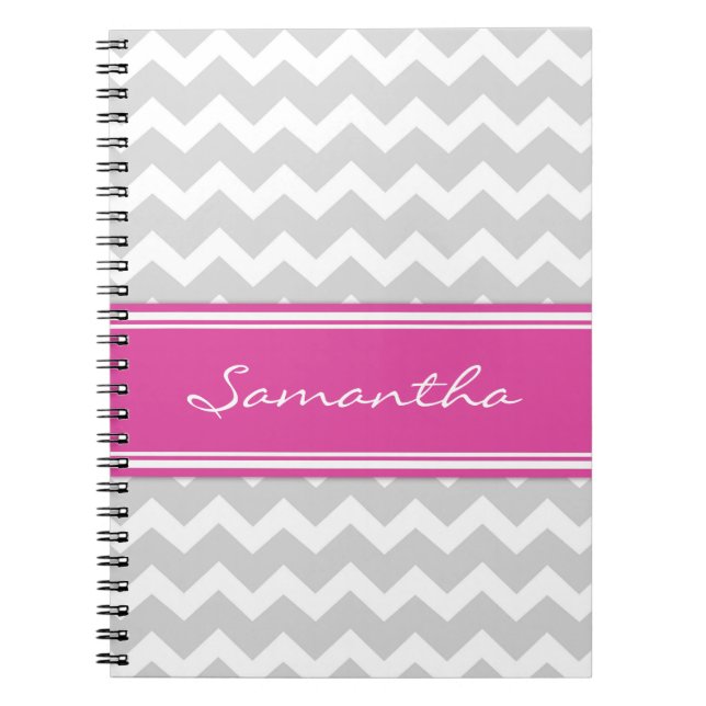Cuaderno gris rosado conocido de encargo de (Frente)